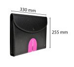Trieur valisette plastique Exacompta Exafolio avec porte-bloc 6 divisions noir