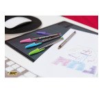 Stylo bille Bic Cristal Fun - écriture large - pochette de 4