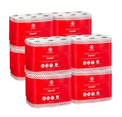 Carta igienica Bruneau in pura cellulosa a 2 veli - 200 strappi - 96 rotoli