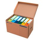 Caisse archives carton Elba Tric System avec couvercle - H 52 x L 31,7 x P 35 cm, marron