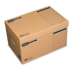 Caisse archives carton Elba Tric System avec couvercle - H 52 x L 31,7 x P 35 cm, marron