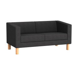 Canapé 2 places ODEL - Tissu chiné, pieds bois