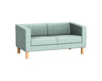Sofa 2 seats ODEL - Smoked fabric, wooden legs