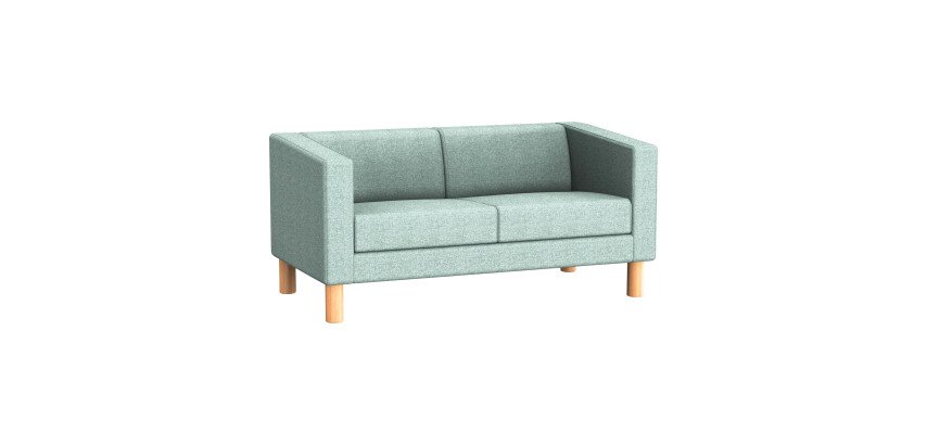 Sofa 2 Sitze ODEL - Melierter Stoff, Holzfüße