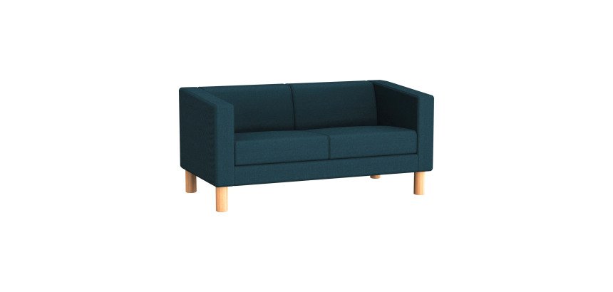 Canapé 2 places ODEL - Tissu chiné, pieds bois