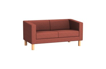 Sofa 2 plaatsen ODEL - gemêleerde stof, houten poten