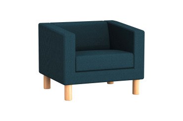 Fauteuil ODEL - Tissu chiné, pieds bois