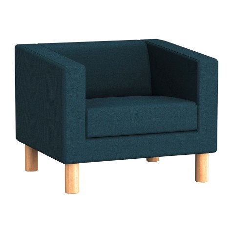 Fauteuil ODEL - Tissu chiné, pieds bois