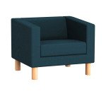 Fauteuil ODEL - Tissu chiné, pieds bois