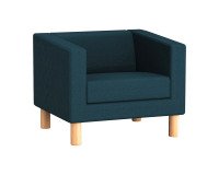 Fauteuil ODEL - Tissu chiné, pieds bois