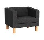Fauteuil ODEL - Tissu chiné, pieds bois