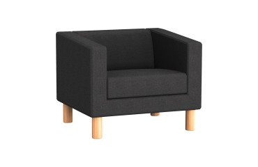 Fauteuil ODEL - Tissu chiné, pieds bois
