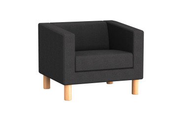Fauteuil ODEL - Tissu chiné, pieds bois