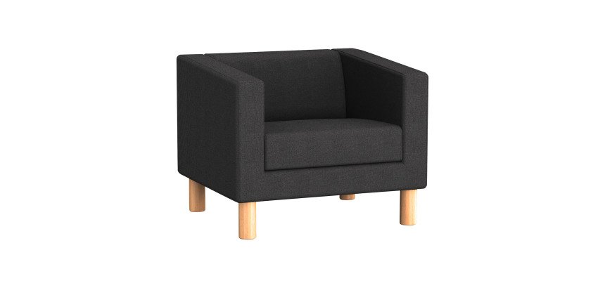 Fauteuil ODEL - Tissu chiné, pieds bois