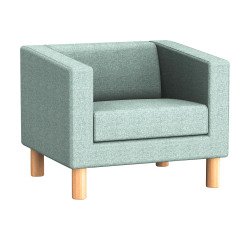 Fauteuil ODEL - Tissu chiné, pieds bois