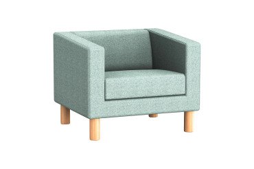 Fauteuil ODEL - Tissu chiné, pieds bois