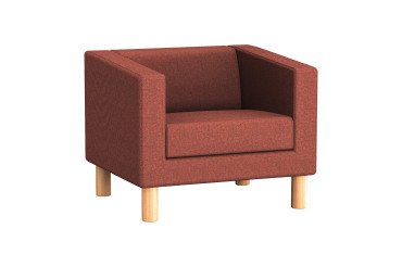 Fauteuil ODEL - Tissu chiné, pieds bois