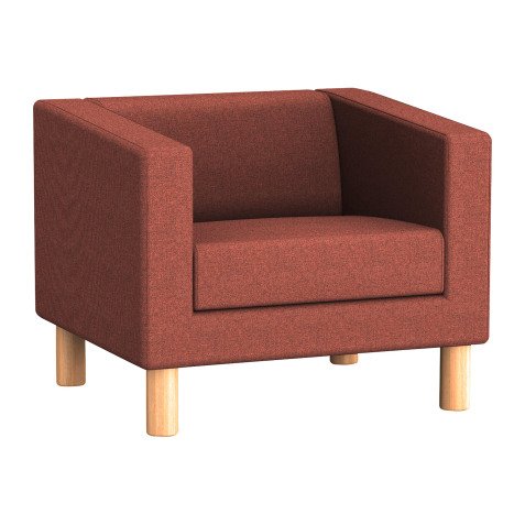 Fauteuil ODEL - Tissu chiné, pieds bois