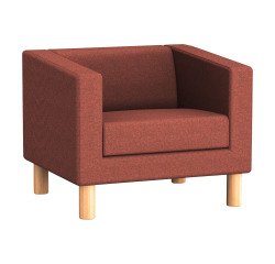 Fauteuil ODEL - Tissu chiné, pieds bois