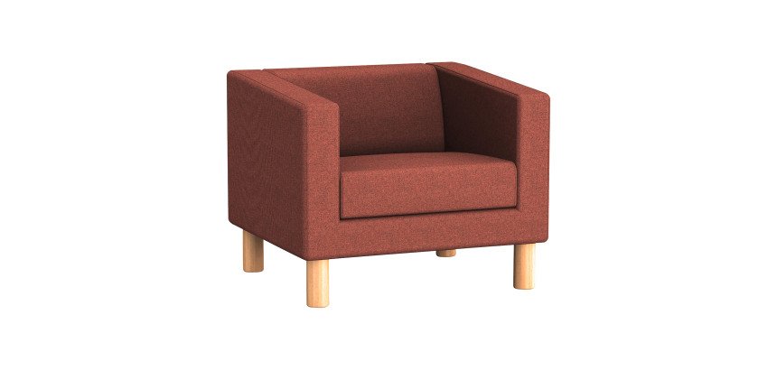 Fauteuil ODEL - Tissu chiné, pieds bois