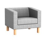Fauteuil ODEL - Tissu chiné, pieds bois