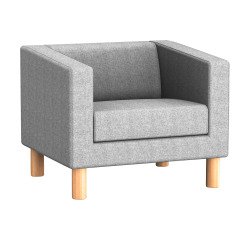 Fauteuil ODEL - Tissu chiné, pieds bois
