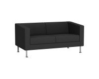Sofá de recepción Odel negro - 2 plazas