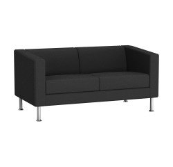 Sofá de recepción Odel negro - 2 plazas