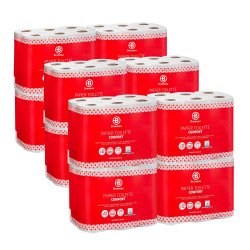 Pack 96 rouleaux papier toilette double épaisseur Bruneau 200 feuilles + 48 offerts