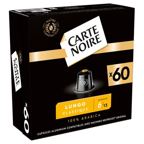 Capsules de café Carte Noire Lungo Classique N° 6 - Boîte de 60