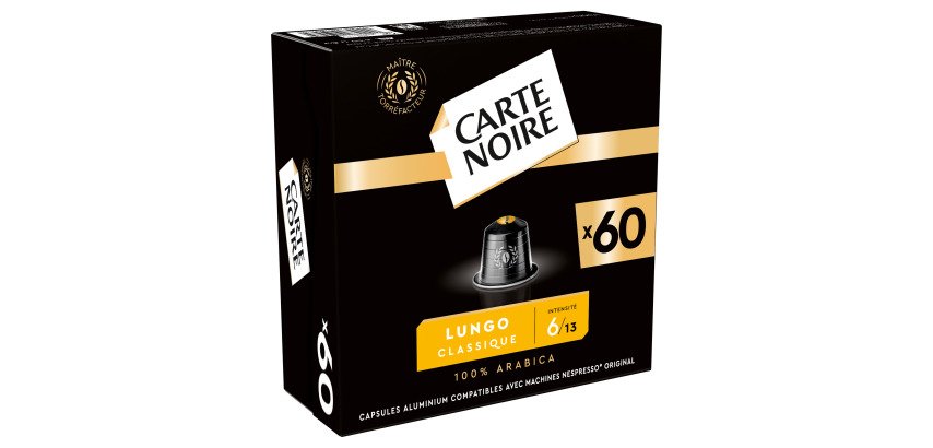 Capsules de café Carte Noire Lungo Classique N° 6 - Boîte de 60