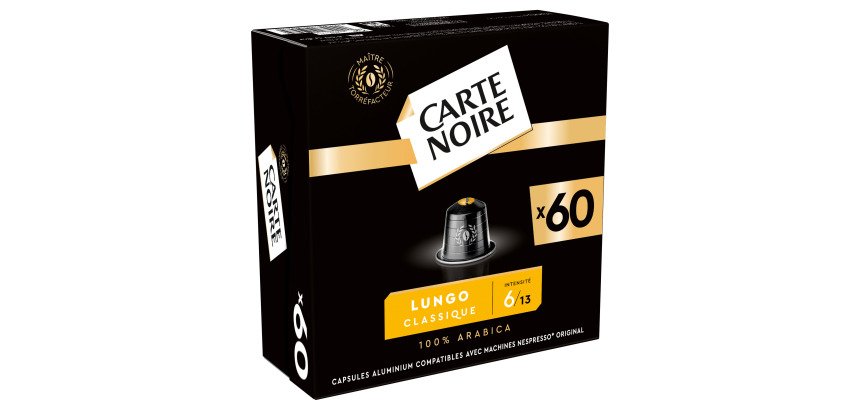 Capsules de café Carte Noire Lungo Classique N° 6 - Boîte de 60