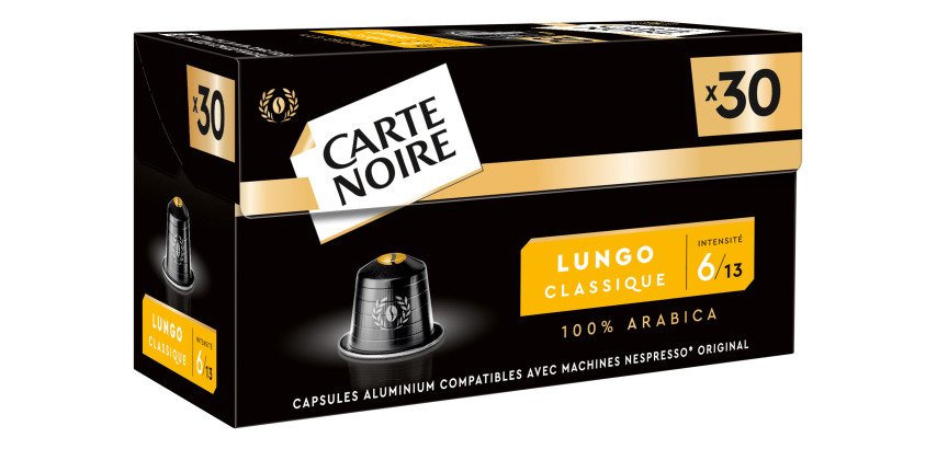 Capsules de café Carte Noire Lungo Classique N° 6 - Boîte de 30
