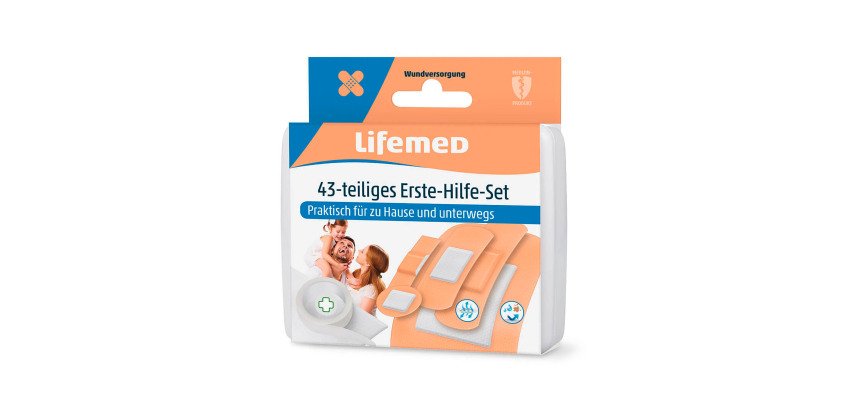 Kit de pansements de premiers secours Lifemed, 43 pièces