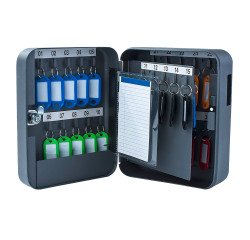 Armoire à clés en acier, fermeture à clé, gris foncé