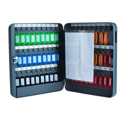 Armoire à clés en acier, fermeture à clé, gris foncé