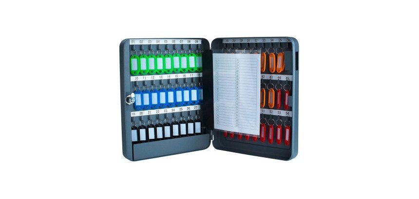 Armoire à clés en acier, fermeture à clé, gris foncé