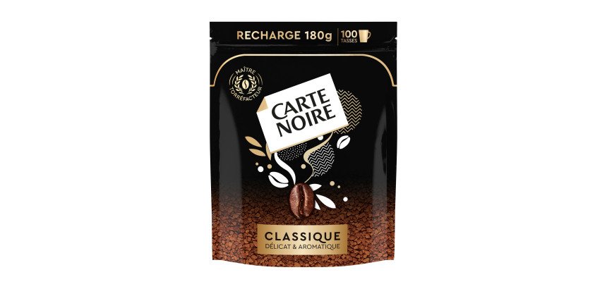 Café soluble Carte noire Classique 100 % Arabica  - Recharge de 180 g