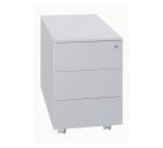 Cassettiera Kubo Monoblocco In Metallo su Ruote a 3 Cassetti, Colore Grigio, Fornita Montata