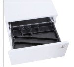 Cassettiera Kubo Monoblocco In Metallo su Ruote a 3 Cassetti, Colore Bianco, Fornita Montata