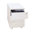 Cassettiera Kubo Monoblocco In Metallo su Ruote a 3 Cassetti, Colore Bianco, Fornita Montata
