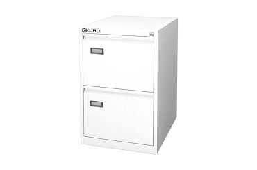 Classificatore Kubo Monoblocco in Metallo a 2 Cassetti Colore Bianco, Fornito Montato