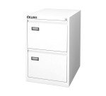 Classificatore Kubo Monoblocco in Metallo a 2 Cassetti Colore Bianco, Fornito Montato