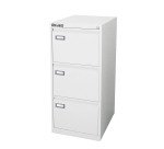 Classificatore Kubo Monoblocco in Metallo a 3 Cassetti Colore Bianco, Fornito Montato