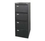 Classificatore Monoblocco in Metallo a 4 Cassetti Colore Nero, Fornito Montato