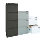 Classificatore Kubo Monoblocco in Metallo a 2 Cassetti Colore Bianco, Fornito Montato