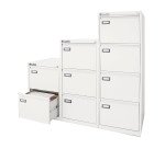 Classificatore Kubo Monoblocco in Metallo a 2 Cassetti Colore Bianco, Fornito Montato