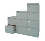 Classificatore monoblocco Kubo in Metallo a 2 Cassetti Colore Grigio, Fornito Montato