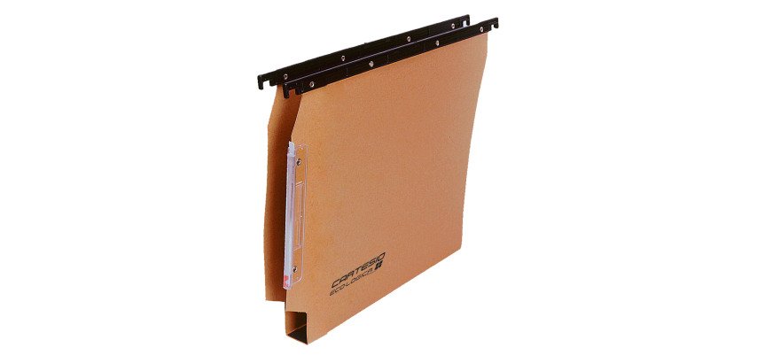 Cartelle Sospese Ecologica per Armadi interasse 33 cm, Fondo ad U 3 cm, Confezione da 25 p.zi, Colore Avana