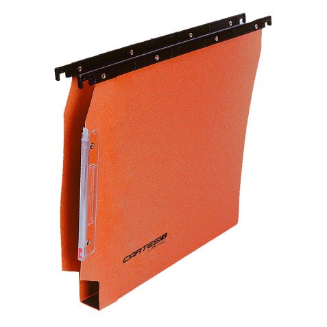 Cartelle Sospese Cartesio per Armadi interasse 33 cm, Fondo ad U 3 cm, Confezione da 25 p.zi, Colore Arancio